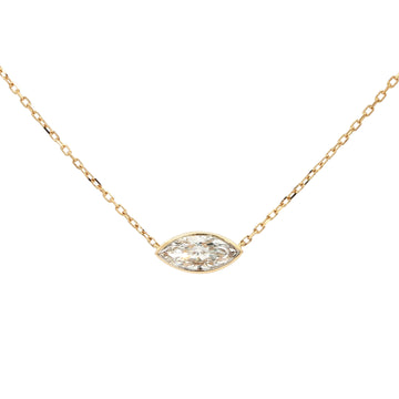 Lab-grown marquise diamond pendant necklace in 18k yellow gold