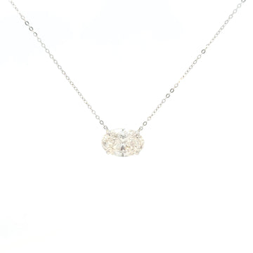 Solitaire East West Oval Lab Grown Diamond Pendant