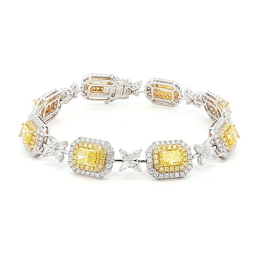 Luxury diamond bracelet with yellow and white diamonds