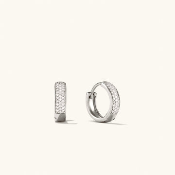 Bold Pavé Diamond Huggie Hoops