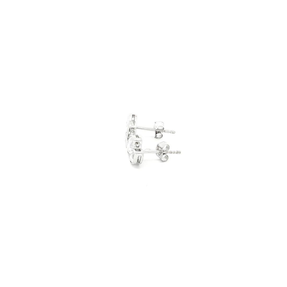 Marquise lab grown diamond studs in bezel setting, toi et moi style. 