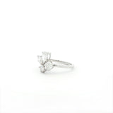 Cluster Ring - Lab Grown Diamond  Ring -  in HK TST - 14K White Gold 