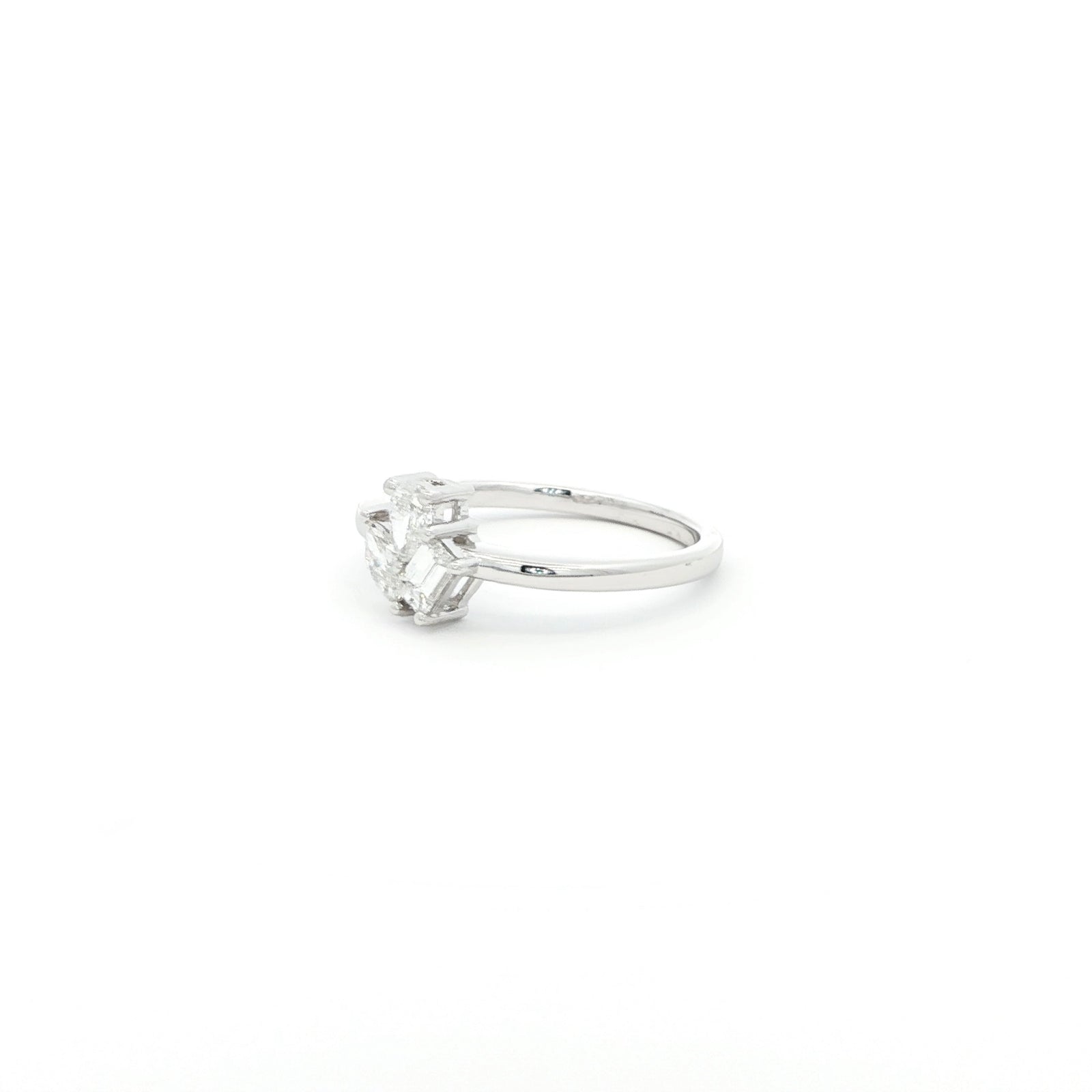 Multi shape Ring in 10K White Gold - Lab Grown Diamond Ring in Hong Kong - pinky ring