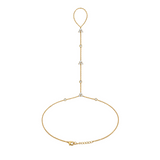 14K Yellow Gold Hand Chain Bracelet with Lab grown Diamonds