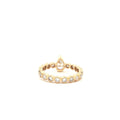 Pear yellow gold lab-grown diamond ring in bezel setting, 14k yellow gold. 