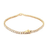 14K Yellow Gold Radiant-Cut Bezel-Set Lab-Grown Diamond Tennis Bracelet

Crafted in 14K Yellow Gold, this exquisite bracelet features a seamless line of Round-cut Lab-Grown Diamonds, with a Radiant-cut center stone bezel-set as its focal point. A modern take on a classic tennis bracelet, it delivers timeless elegance and brilliance for moments that matter!