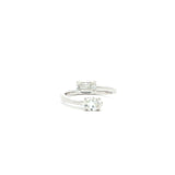 Emerald and Oval Bypass Solitaire Lab Grown Diamond Ring
