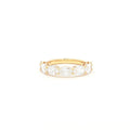 Half eternity ring with oval lab-grown diamonds in 18k yellow gold. 