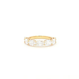 Half eternity ring with oval lab-grown diamonds in 18k yellow gold.