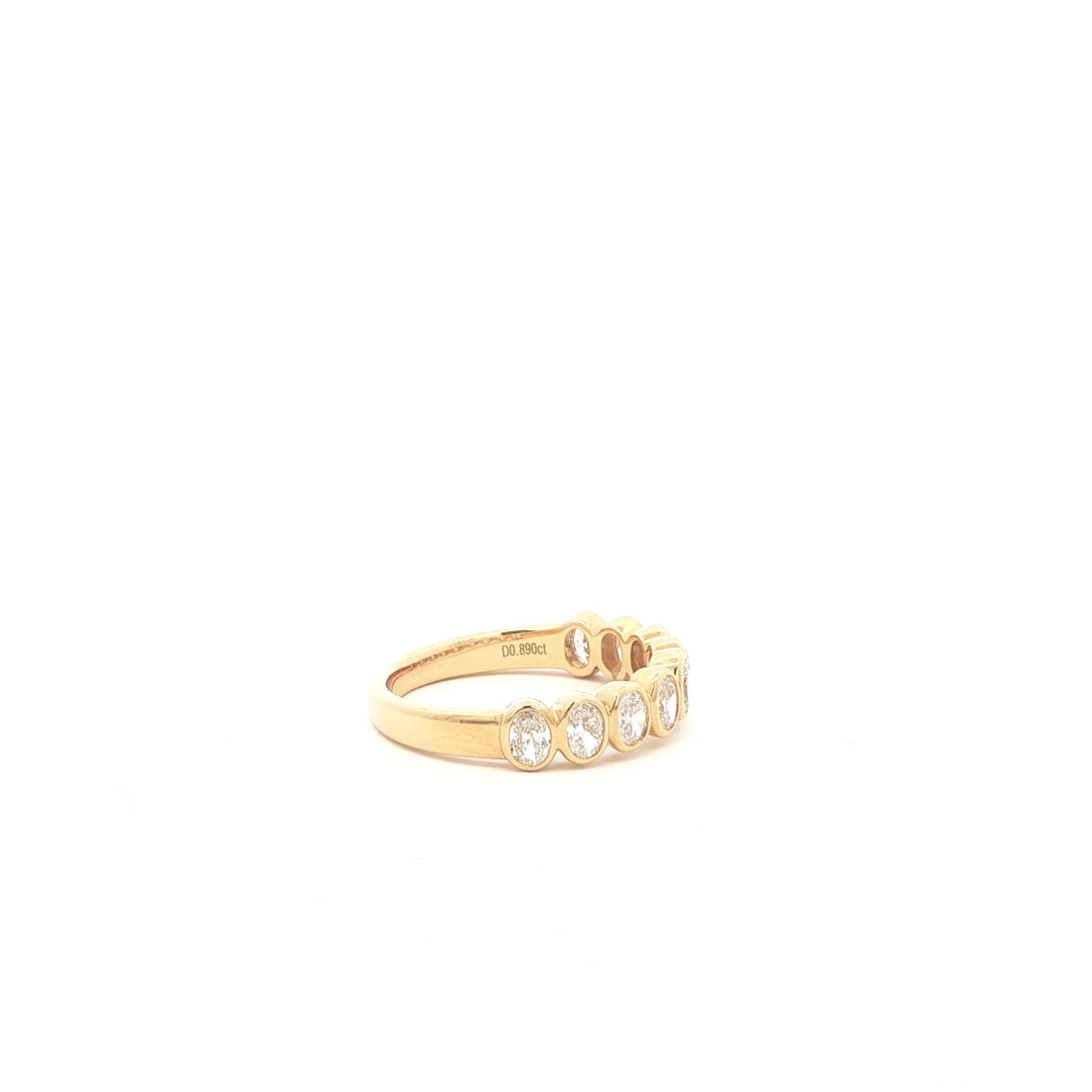 Oval Bezel Half Eternity Lab Grown Diamond Ring