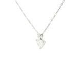 Lab grown fancy heart diamond pendant necklace in 18k white gold