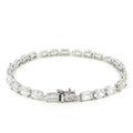 18K White Gold, Fancy Shape, Baguette, Pear, and Oval Cut Tennis Bracelet 

Crafted in 18K White Gold, this exquisite tennis bracelet showcases an alternating pattern of Baguette, Pear, and Oval-Cut Lab-Grown Diamonds. Meticulous craftsmanship shines through each prong-set facet, delivering a rhythmic, multidimensional sparkle from every angle. This modern blend of three shapes creates a timeless yet contemporary elegance, perfect for elevating moments that deserve to shine. 