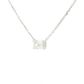 Lab-grown emerald diamond pendant necklace in 18k white gold.
