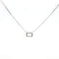 Lab grown radiant cut diamond pendant necklace in 18k white gold
