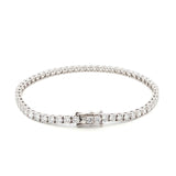 18K White Gold Round-Cut Lab-Grown Diamond Tennis Bracelet 

An endless line of brilliant-cut diamonds set in 18K White Gold. This Lab-Grown Diamond tennis bracelet delivers a seamless flow of sparkle -  timeless luxury for any occasion.