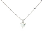 Lab grown fancy heart diamond pendant necklace in 18k white gold