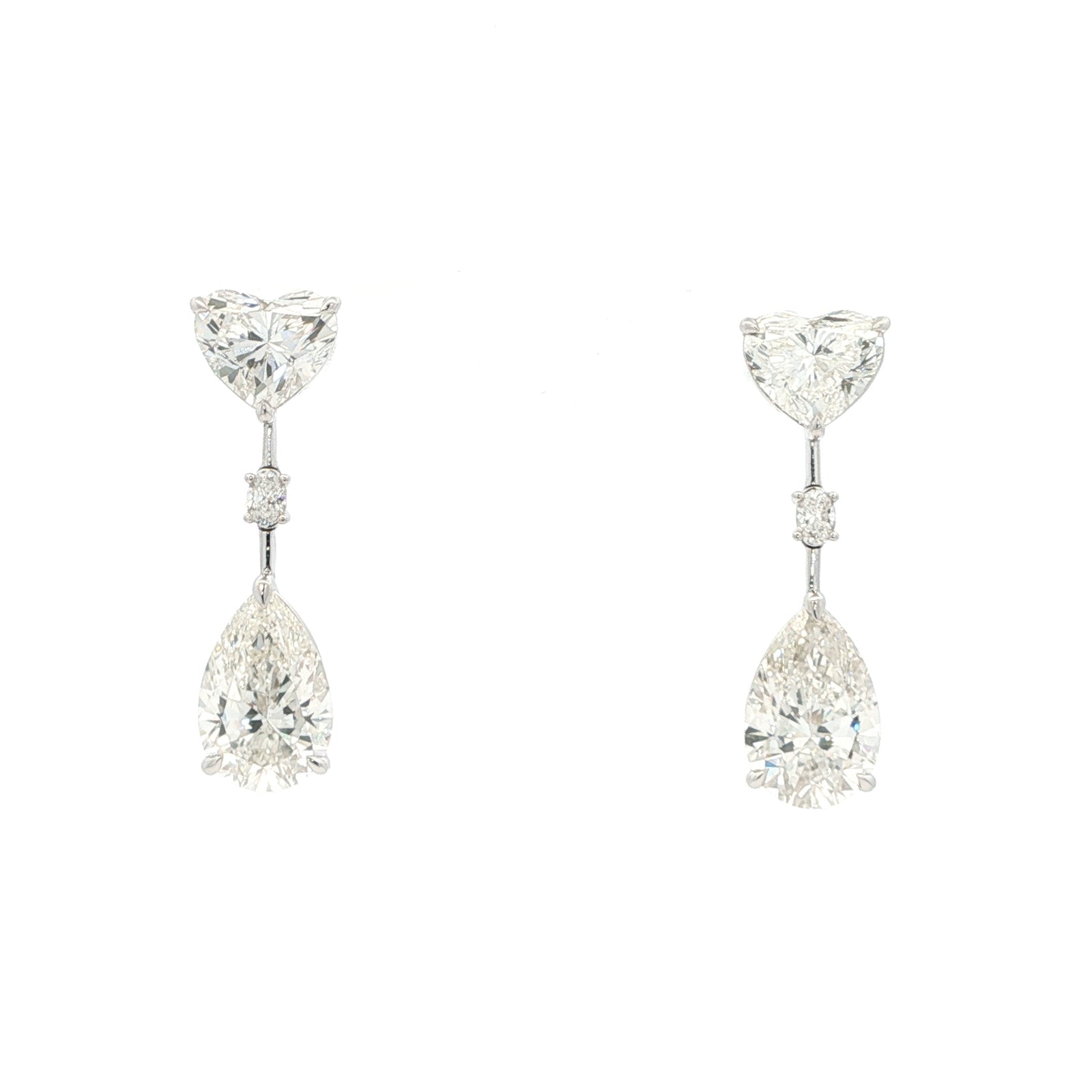 Fancy Trinity Shape Drop Lab Grown Diamond Earring (Heart, Oval, Pear) - Lab Grown Diamond earrings - By Angi Showroom in Hong Kong TST/Tsim Sha Tsui 
- 鑽石耳環 - 培育鑽石  - By Angi 香港尖沙咀展示店