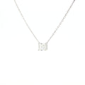 Lab grown radiant cut diamond pendant necklace in 18k white gold