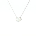 Lab-grown oval diamond pendant necklace in 18k white gold