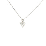 Lab grown fancy heart diamond pendant necklace in 18k white gold