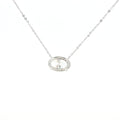 Lab-grown oval diamond pendant necklace in 18k white gold