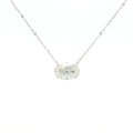 Lab-grown oval diamond pendant necklace in 18k white gold
