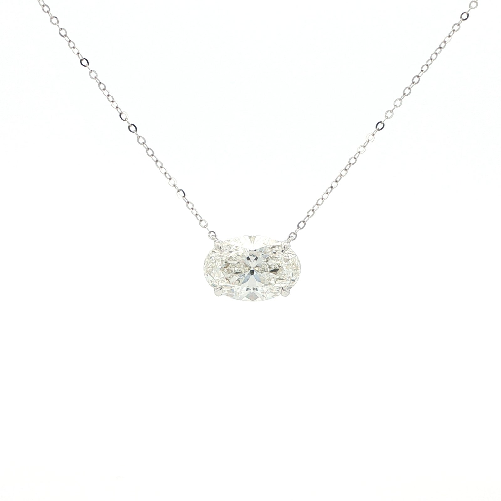 East West Oval Lab Grown Diamond Pendant Necklace by By Angi, lab-grown diamond jeweller in Tsim Sha Tsui Hong Kong | TST HK Fine Jewellery	By Angi 尖沙咀人造鑽石珠寶 - East West Oval Lab Grown Diamond Pendant Necklace 東西向橢圓形實驗室培育鑽石吊墜項鍊 | 香港TST人造鑽石lab diamond首飾 求婚戒指