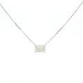 Lab grown radiant cut diamond pendant necklace in 18k white gold