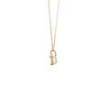Lab-grown brilliant round diamond pendent necklace in 18k yellow gold. 