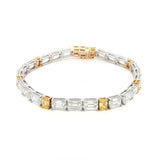 Duo-Tone Emerald-Cut Lab-Grown Diamond Bracelet by By Angi, lab-grown diamond jeweller in Tsim Sha Tsui Hong Kong | TST HK Fine Jewellery 
By Angi 尖沙咀人造鑽石珠寶 - Duo-Tone Emerald-Cut Lab Diamond 手鏈 | 香港TST求婚鑽石首飾