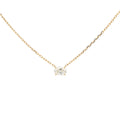 Lab-grown oval diamond pendant necklace in 18k yellow gold. 