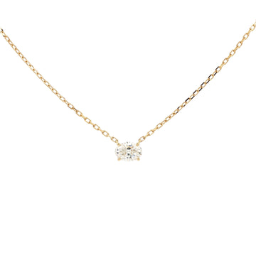 Lab-grown oval diamond pendant necklace in 18k yellow gold. 