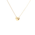 Lab-grown fancy heart diamond pendant necklace in 18k yellow gold, bezel set.