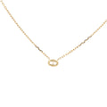 Lab-grown oval diamond pendant necklace in 18k yellow gold. 