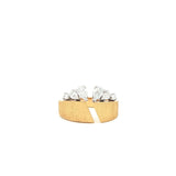 Gold ring with pear lab grown diamonds, 18k yellow gold