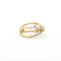 This 18K Yellow Gold ring features a unique cross wrap design adorned with Marquise and Pavé diamonds. The intricate detailing and elegant curves make it a perfect accessory for any occasion, whether it's a formal event or a casual outing.