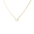 Lab-grown oval diamond pendant necklace in 18k yellow gold. 