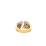 Gold ring with lab grown diamond pears in 18k yellow gold
