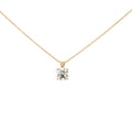 Lab-grown brilliant round diamond pendent necklace in 18k yellow gold. 