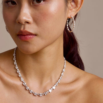 Asscher Single Line Lab Grown Diamond Necklace