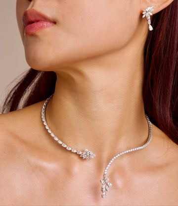Flower Vine Lab Grown Diamond Necklace