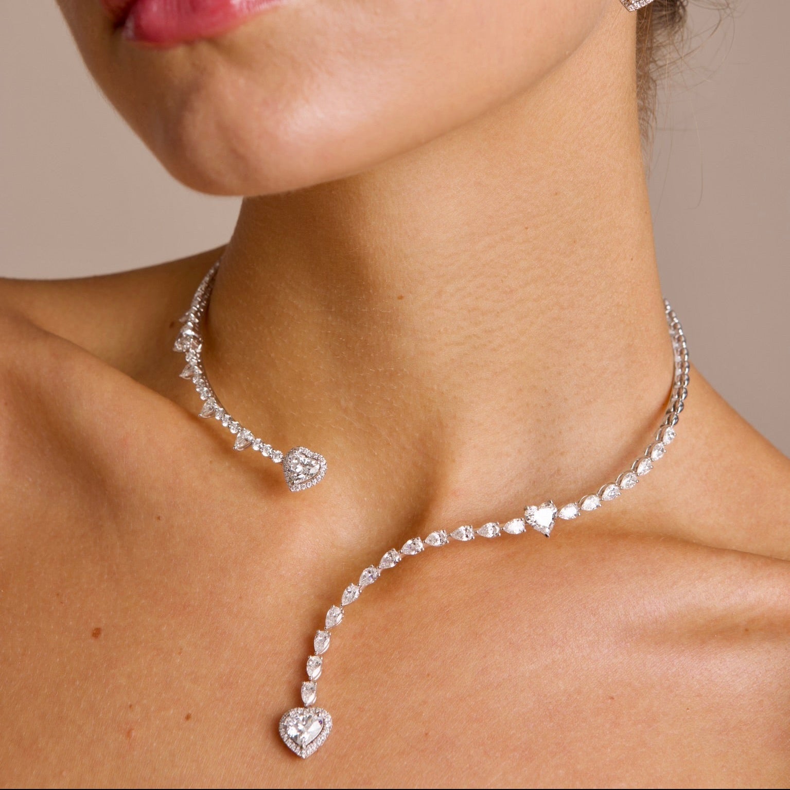 Cascading Heart Lab Grown Diamond Necklace