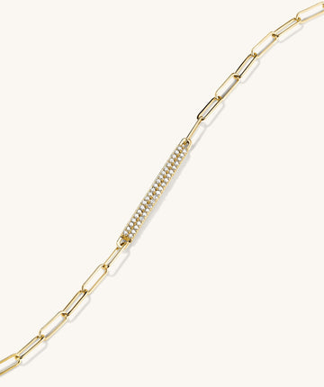 Boyfriend Bold Pavé Diamond Bar Bracelet