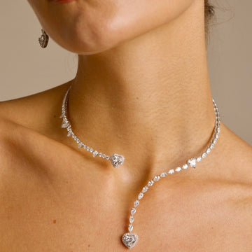Cascading Heart Lab Grown Diamond Necklace