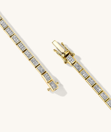 Rectangular Micro-Pavé Diamond Tennis Bracelet