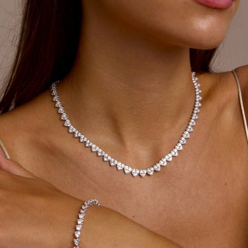 Heart Single Line Lab Grown Diamond Necklace