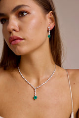 Emerald Heart with Pears Lab Grown Diamond Necklace