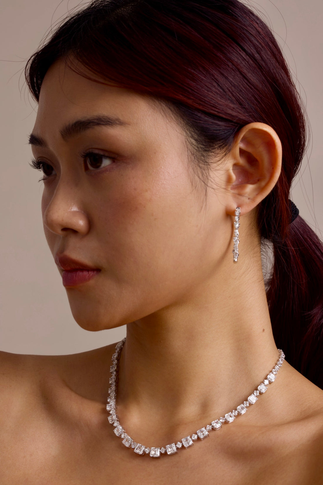 Asscher Single Line Lab Grown Diamond Necklace