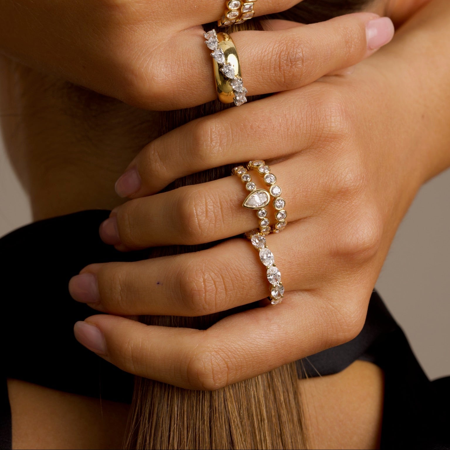 Pear & Round Bezel Lab-Grown Diamond Ring