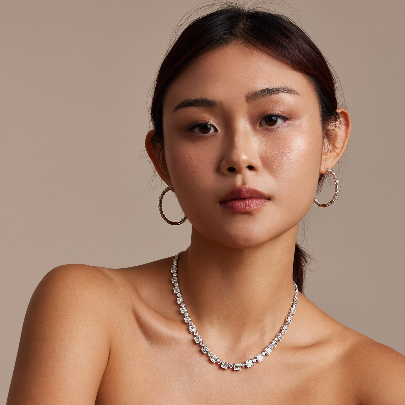 Asscher Single Line Lab Grown Diamond Necklace